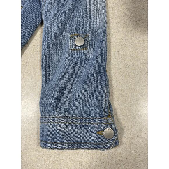 Ashley Vintage Charm Denim Jacket Women Small Blue Jean Jacket Cropped Button Up - Picture 7 of 12